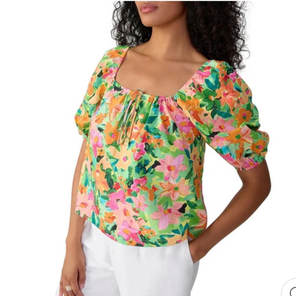 Sanctuary Square Neck Top in Escape Floral, Tropical Print, Perfect Time Top NWT